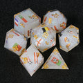DND World Cup Resin Dice Set with National Flags and Soccer Balls + Gold Lettering