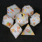 DND World Cup Resin Dice Set with National Flags and Soccer Balls + Gold Lettering