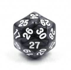 D30 Black Pearl Single Die 30 Sided/s by HDdice / HengDadice - 