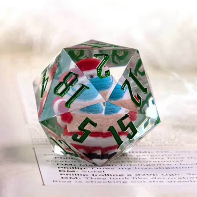 Masked Santa Holiday d20 Dice 33mm Christmas Dice (2021) - 
