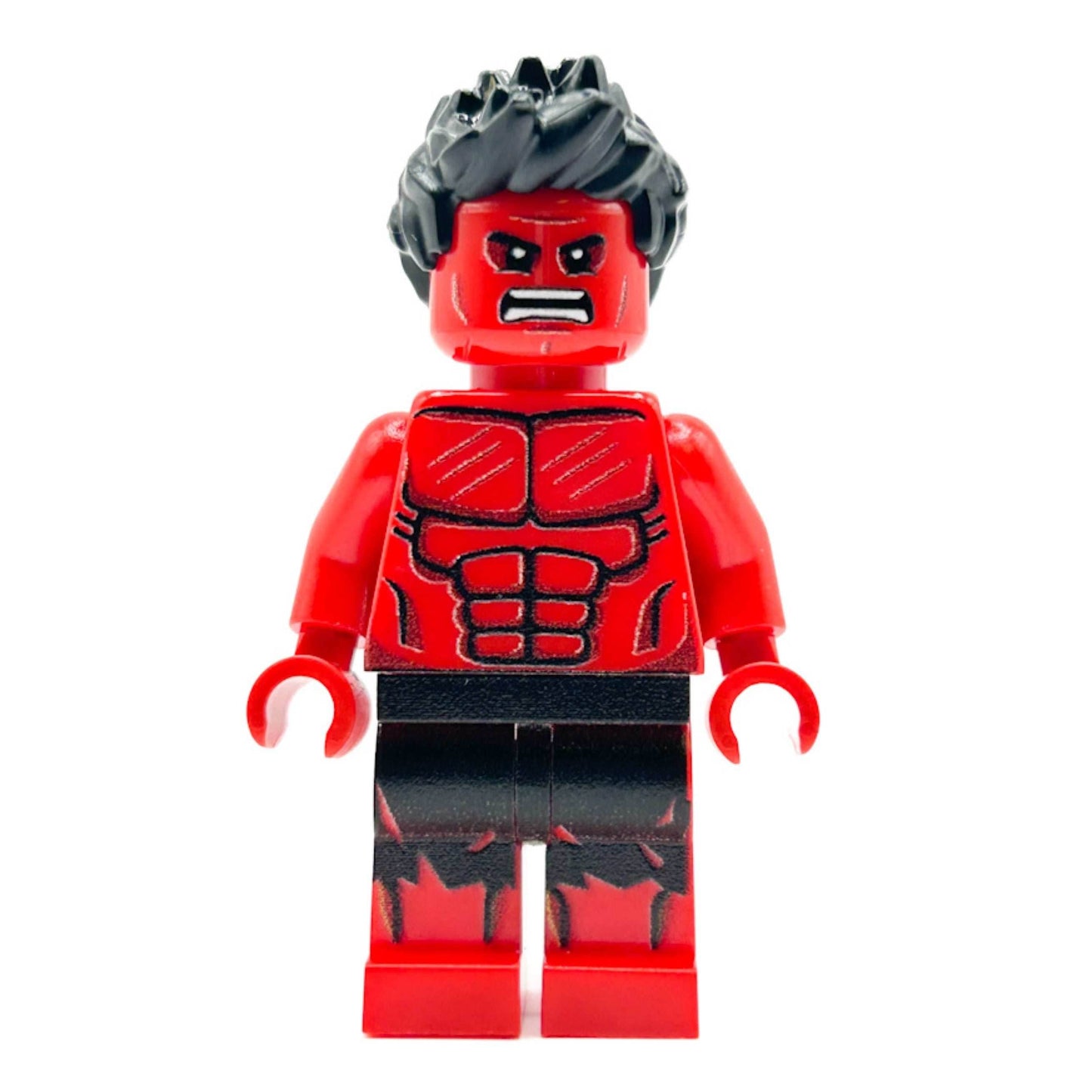 Custom Red Hulk Marvel Minifigure made using LEGO parts - B3 Customs - 