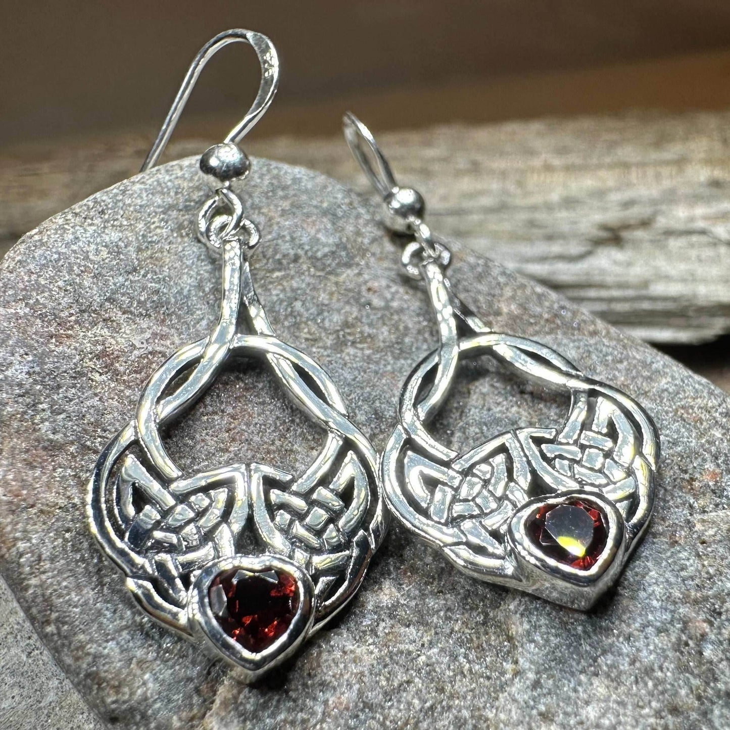 Heart Celtic Knot Earrings - Topaz