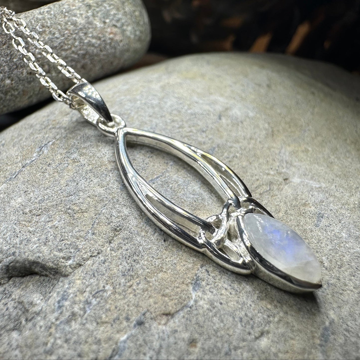 Moonstone Trinity Knot Necklace