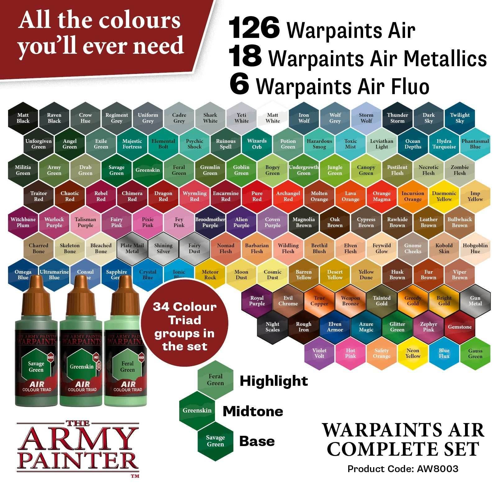Army Painter Warpaints: Air Complete Set - 