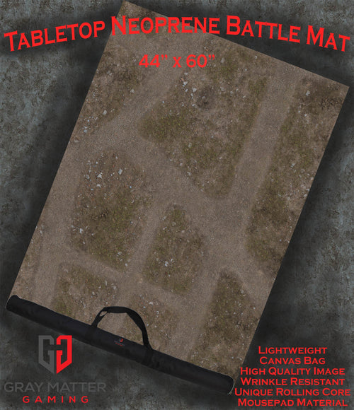Abandoned Town - Neoprene Battle Mat - Warhammer, AoS, 40K, Kill Team, MCP, Shatterpoint, Legion, More - 44x60