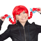 Fast Food Red Hair with Braids Adult Deluxe Halloween Costume Cosplay Wig