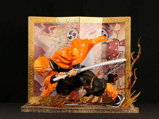 Agatsuma Zenitsu Anime Figurines, Demon Slayer Action Figures PVC Model Collection 24cm