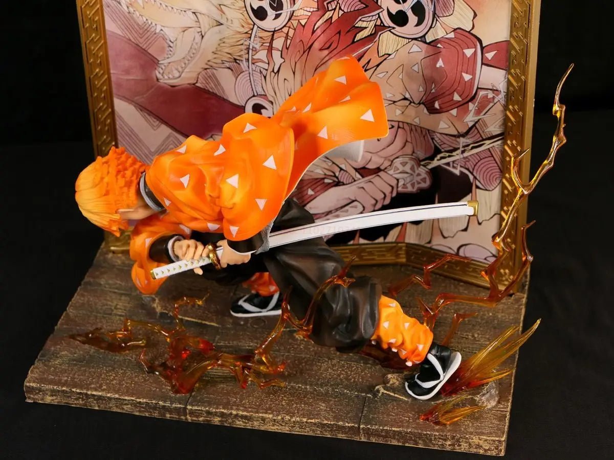 Agatsuma Zenitsu Anime Figurines, Demon Slayer Action Figures PVC Model Collection 24cm