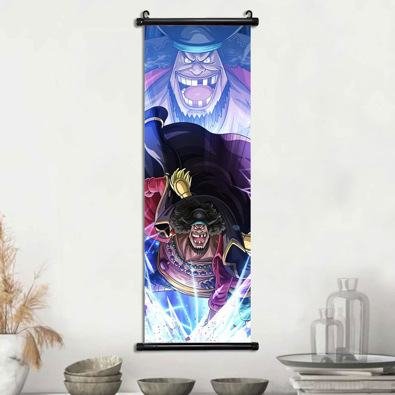 Anime ONE PIECE Poster Scrolls Wall Art, Sanji Roronoa Zoro Luffy Nami Canvas Prints Kids Room Decoration Hanging Scrolls