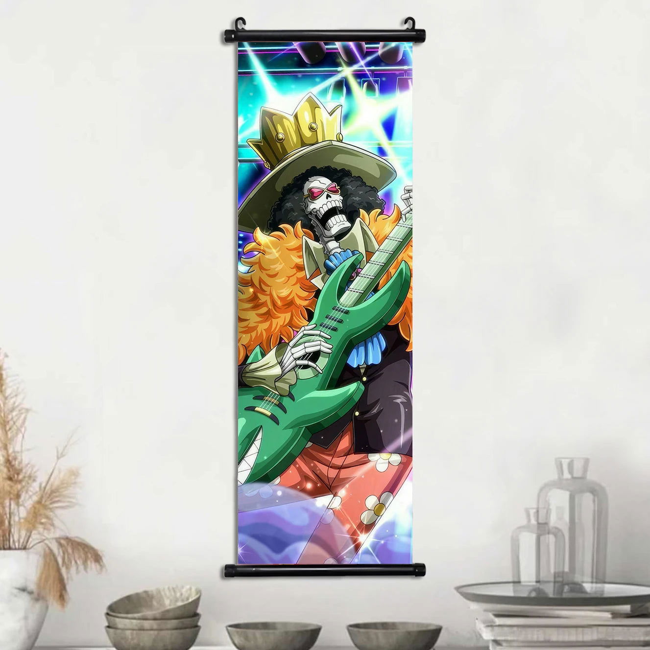 Anime ONE PIECE Poster Scrolls Wall Art, Sanji Roronoa Zoro Luffy Nami Canvas Prints Kids Room Decoration Hanging Scrolls