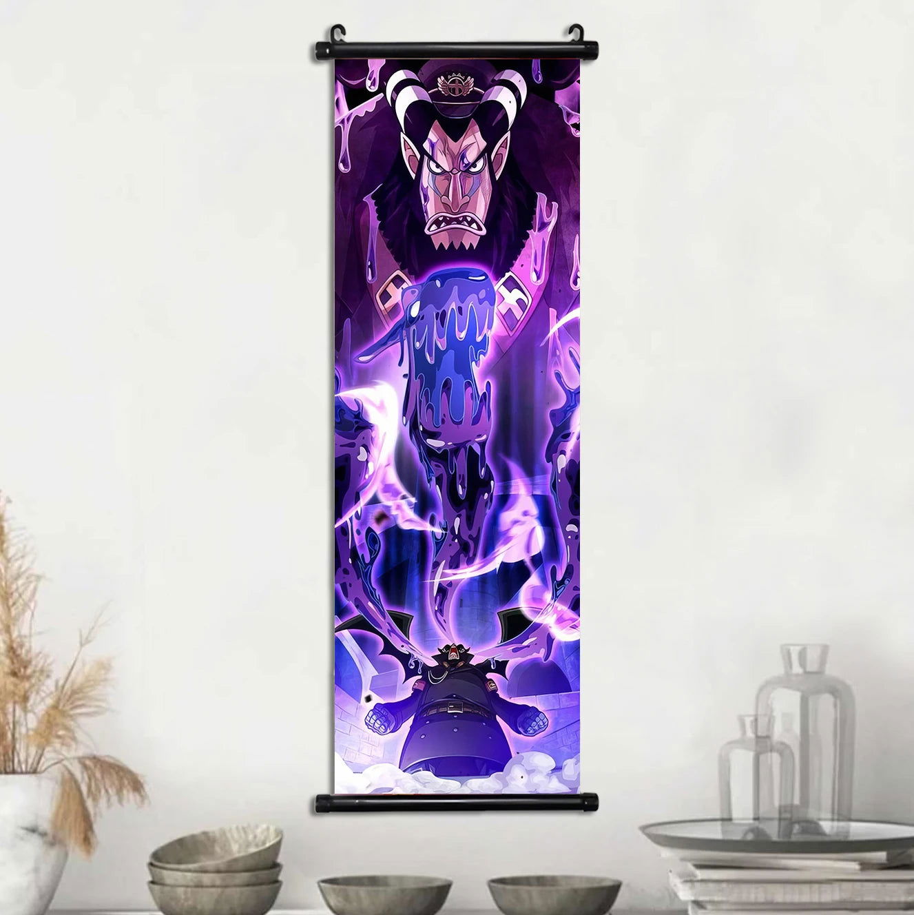 Anime ONE PIECE Poster Scrolls Wall Art, Sanji Roronoa Zoro Luffy Nami Canvas Prints Kids Room Decoration Hanging Scrolls