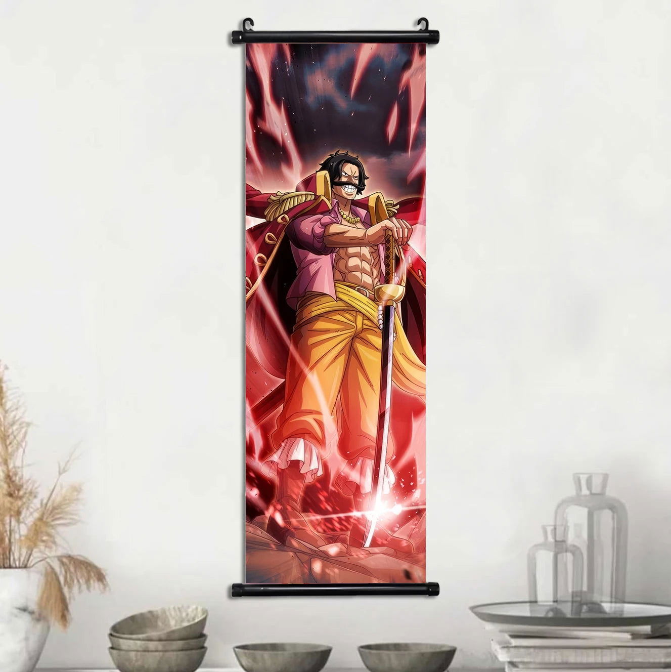 Anime ONE PIECE Poster Scrolls Wall Art, Sanji Roronoa Zoro Luffy Nami Canvas Prints Kids Room Decoration Hanging Scrolls