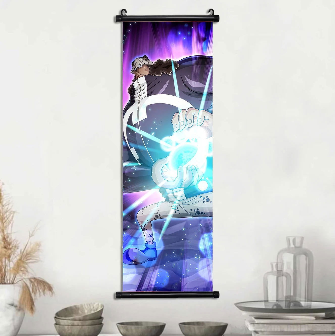 Anime ONE PIECE Poster Scrolls Wall Art, Sanji Roronoa Zoro Luffy Nami Canvas Prints Kids Room Decoration Hanging Scrolls