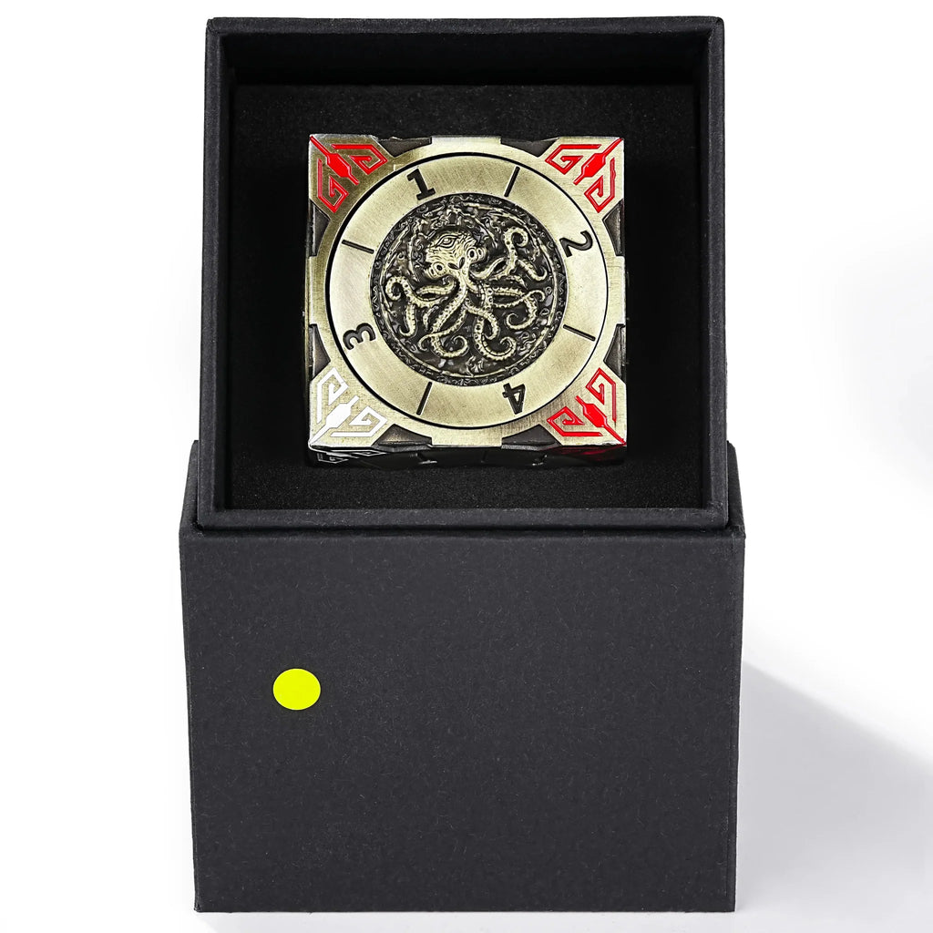 Cool Table Game Dice Spinner: 7-in-1 Metal Solid Cube Six-Sided Circular Spinning Roulette Dice