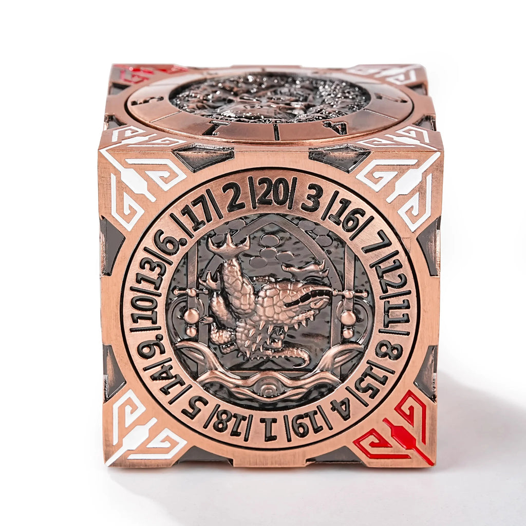 Cool Table Game Dice Spinner: 7-in-1 Metal Solid Cube Six-Sided Circular Spinning Roulette Dice