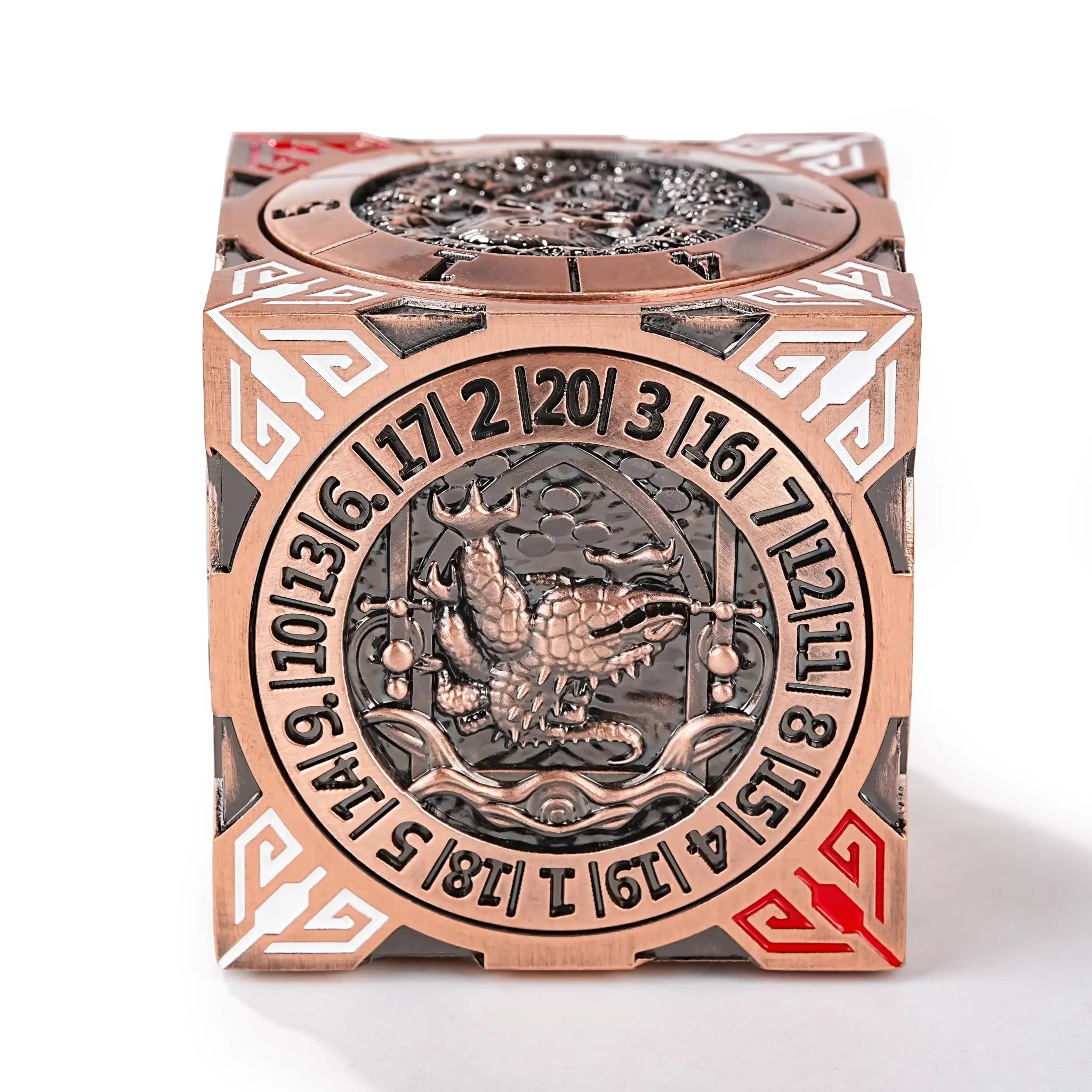Cool Table Game Dice Spinner: 7-in-1 Metal Solid Cube Six-Sided Circular Spinning Roulette Dice