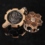 Unique dnd revolver dice set: 7 cool metal dnd bullet dice in the rotating revolver cylindrical magazine