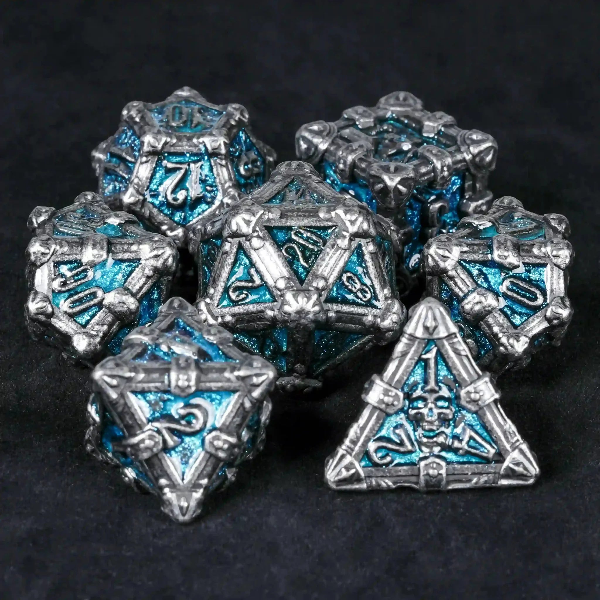 DND Dice - Skull Series Metal Dice Set