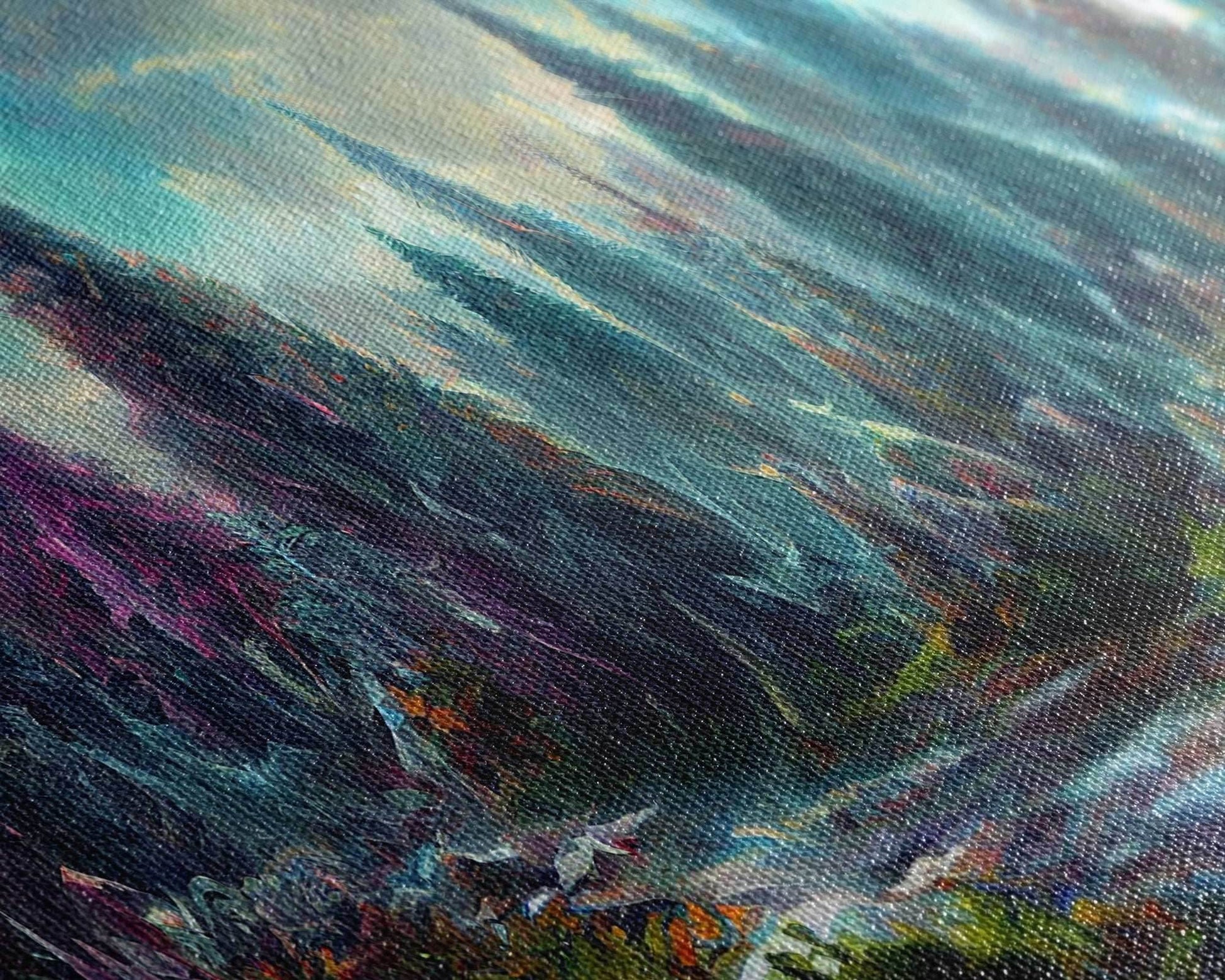 Trippy wall art canvas print, psychedelic wall art, Panoramic nature landscape wall art, fantasy art - 10x20 Inches / Gallery Wrap Canvas - Ready To Hang