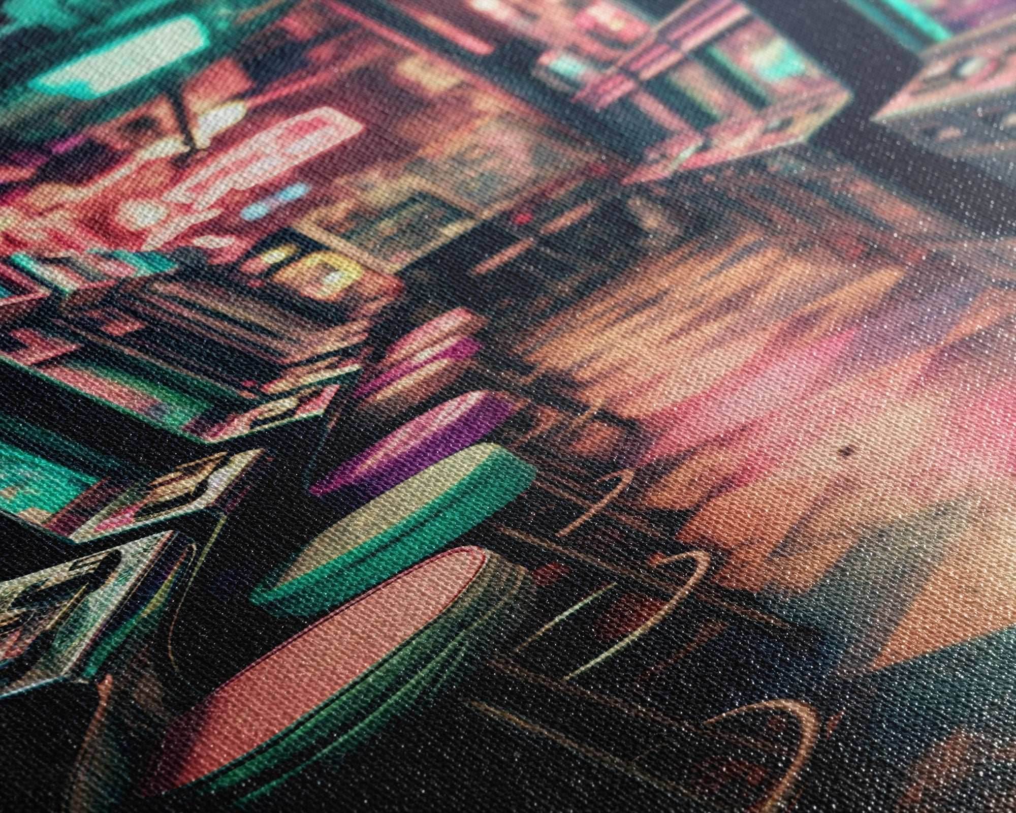 An Abandoned Game Room, Framed Canvas Print, Vaporwave Photography Fine Art Print, Aesthetic Decor, Colorful Art, Arcade Room Art - 8x12 Inches / Gallery Wrap Canvas - Ready To Hang