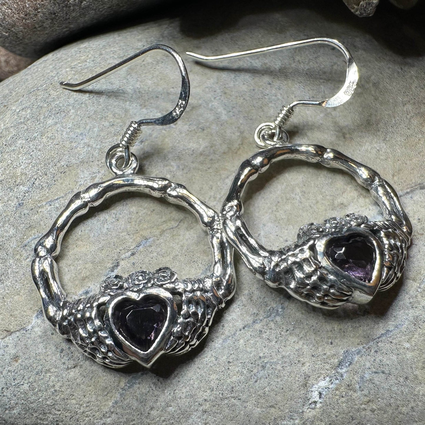 Claddagh Stud Earrings - Diamond Zirconia