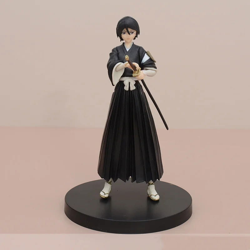 BLEACH Kuchiki Rukia Byakuya Yamamoto Genryuusai Shigekuni PVC Action Figure, Anime Figurines Standing Position Statues 16 CM