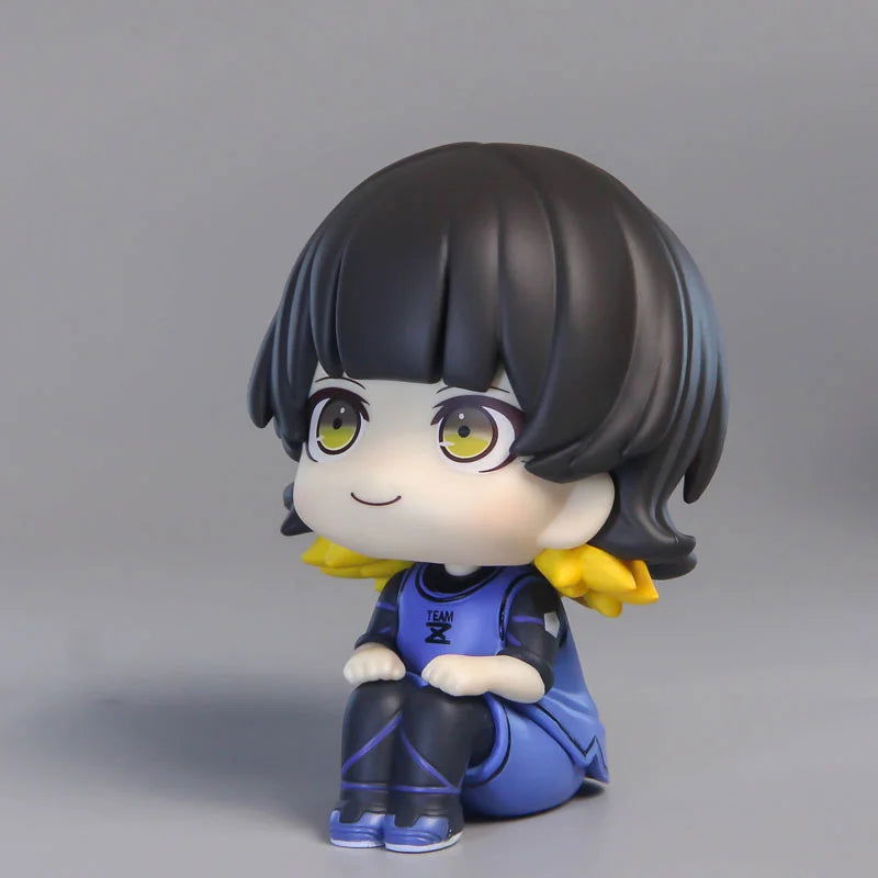 BLUE LOCK Cute Mini Figurines, Isagi Yoichi Chigiri Hyoma Nagi Seishiro Action Figures, Kawaii PVC Toys for Collector 10cm