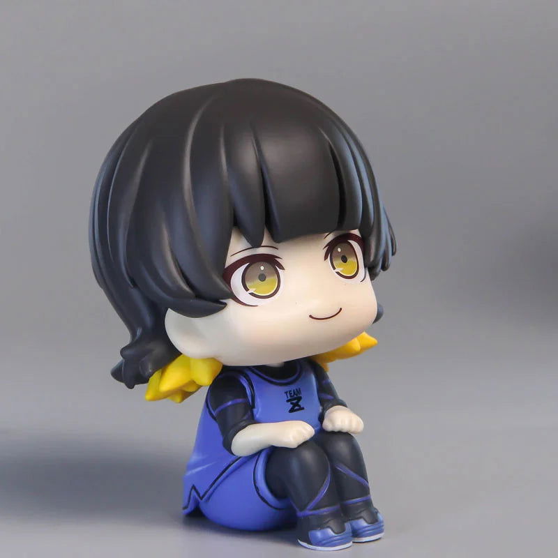 BLUE LOCK Cute Mini Figurines, Isagi Yoichi Chigiri Hyoma Nagi Seishiro Action Figures, Kawaii PVC Toys for Collector 10cm