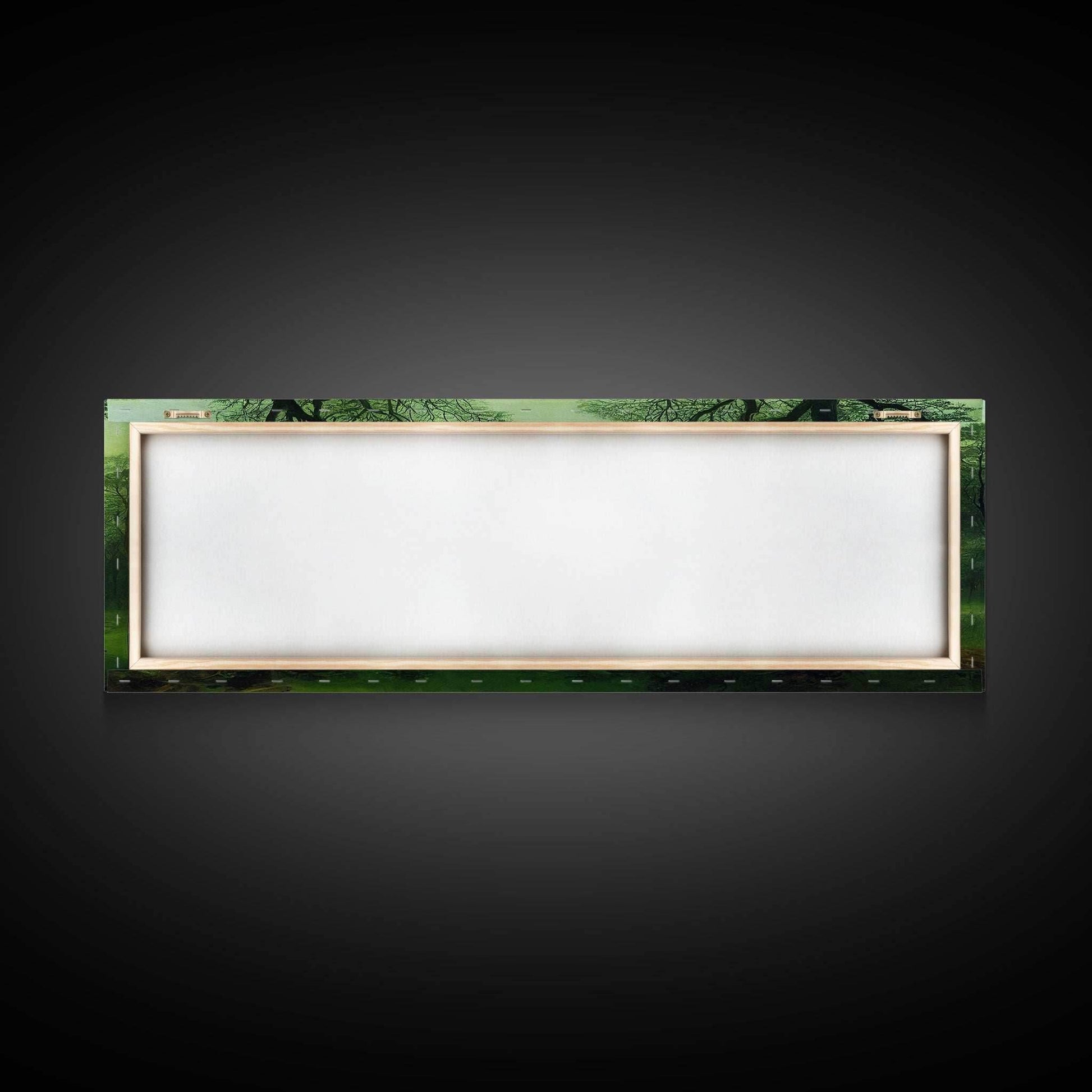 Unique Fantasy Forest Art, Extra Large Wall Art, Framed Panoramic Canvas Print, Framed Wall Art - 10x30 Inches / Gallery Wrap Canvas - Ready To Hang