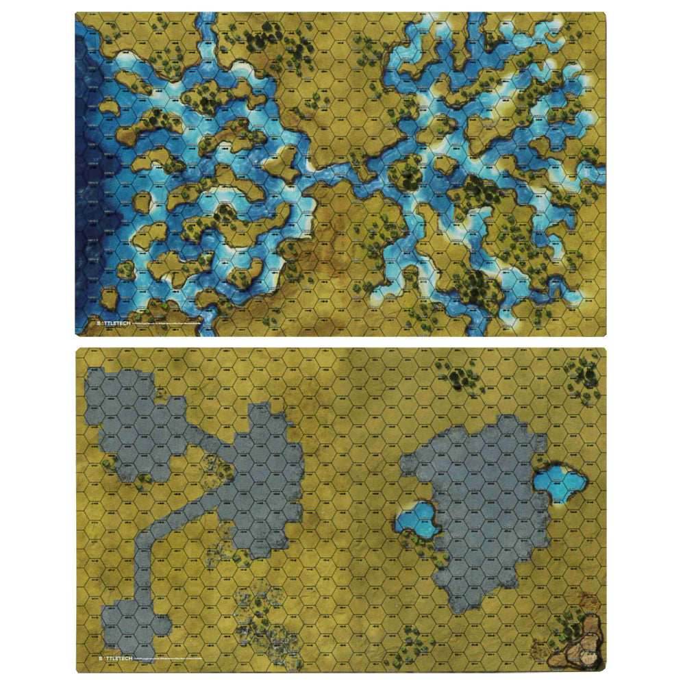 BattleTech: Battle Mat - Savannah River Delta/City Ruins - 