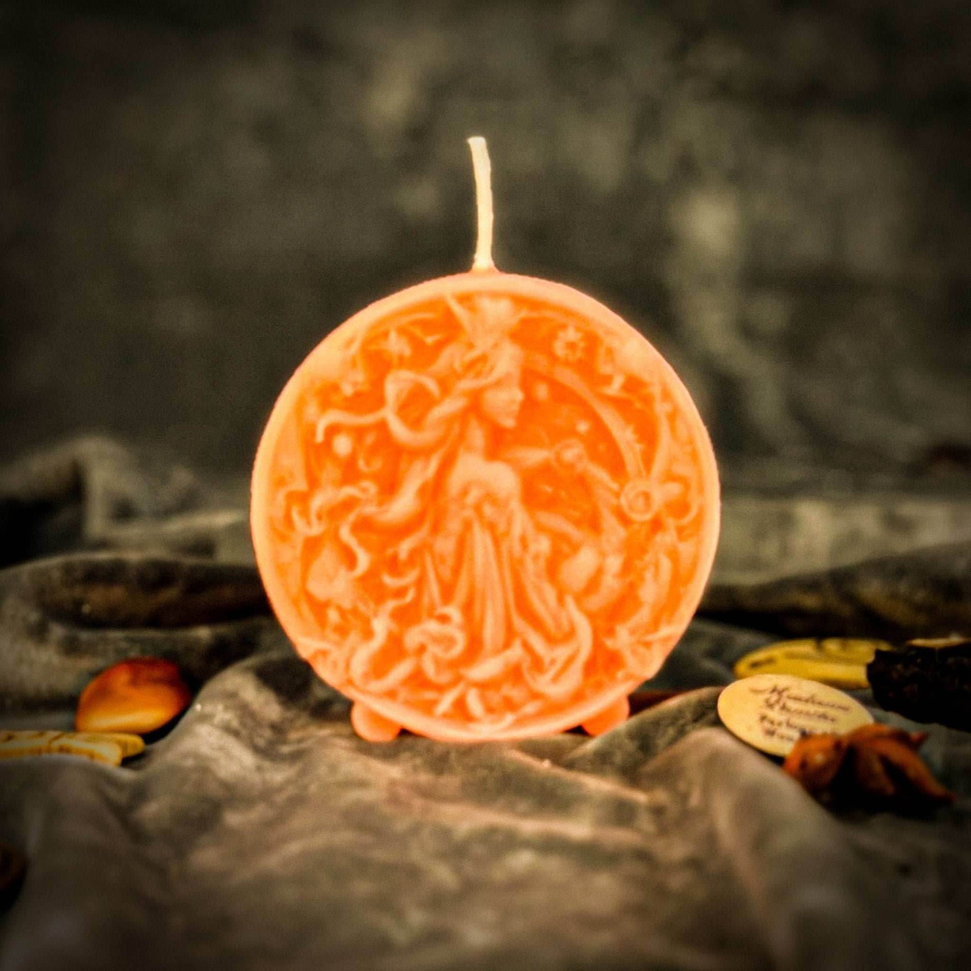 Beeswax Libra Scales Zodiac Spell Candle - Pink (Romance)