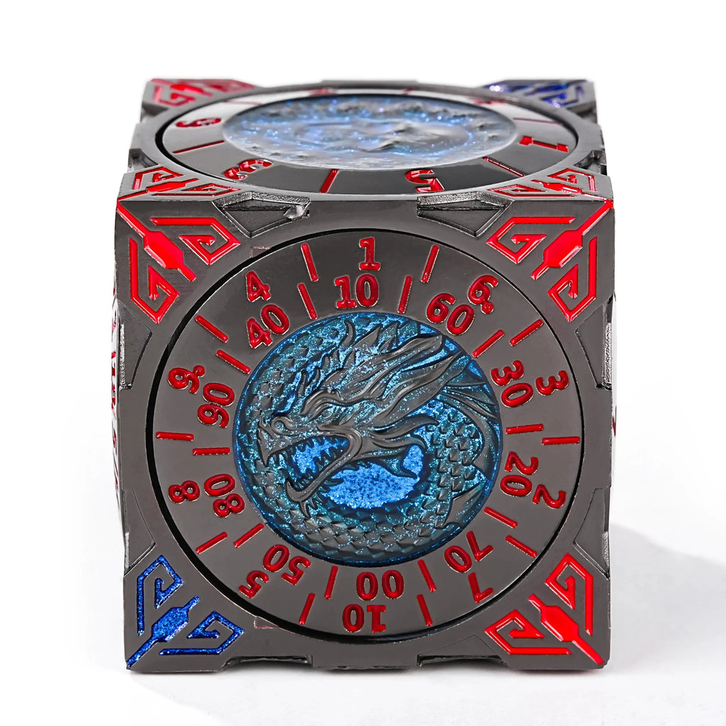 Cool Table Game Dice Spinner: 7-in-1 Metal Solid Cube Six-Sided Circular Spinning Roulette Dice