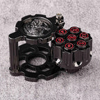 Unique dnd revolver dice set: 7 cool metal dnd bullet dice in the rotating revolver cylindrical magazine