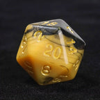 Black Gold Swirl Acrylic DND Dice Set