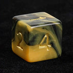 Black Gold Swirl Acrylic DND Dice Set