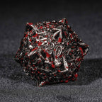 Bloodstained dragon head shaped metal hollow DND dice set