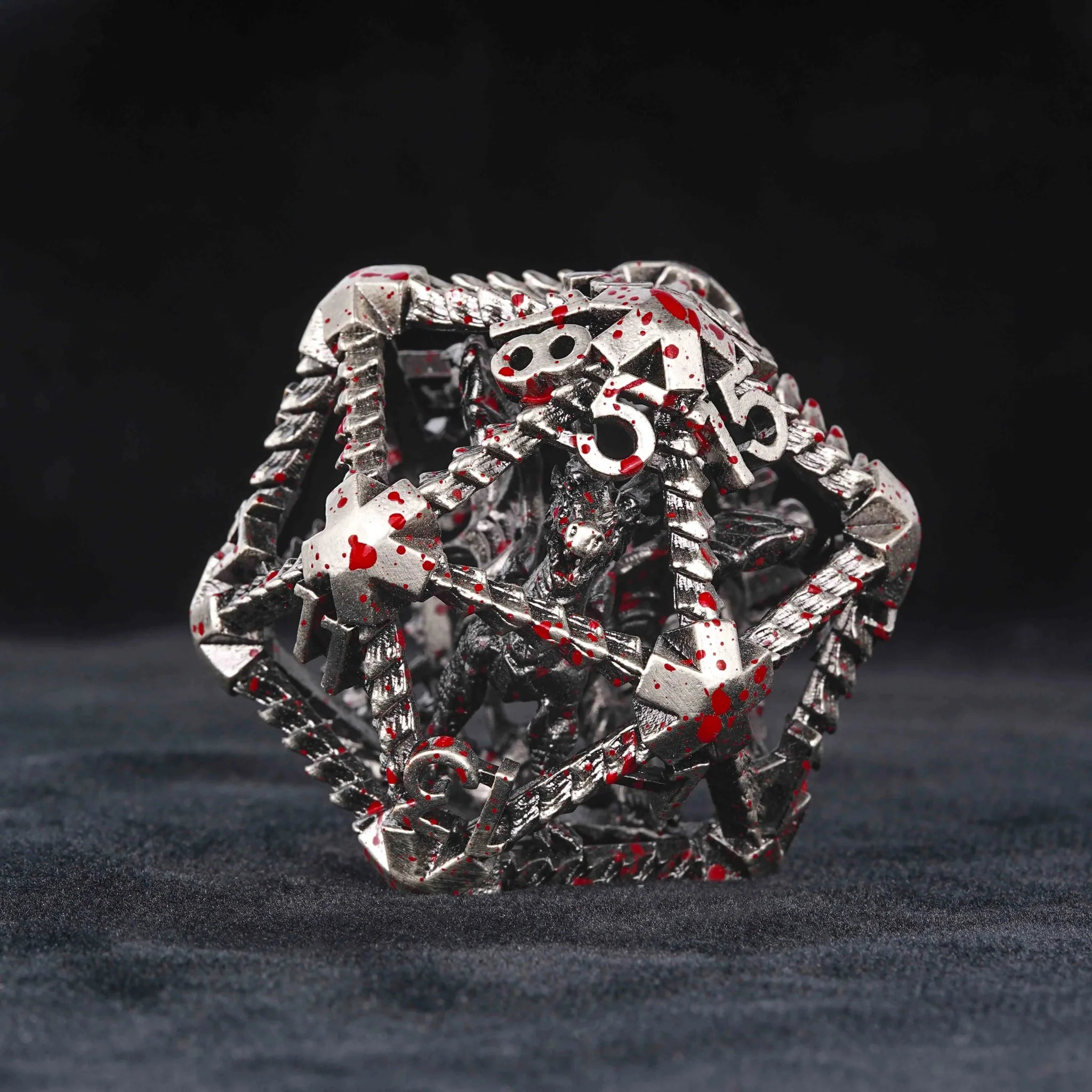 3D Metal  Flying Dragon Hollow D20 Polyhedron Dice 40mm 20 Sided Dice