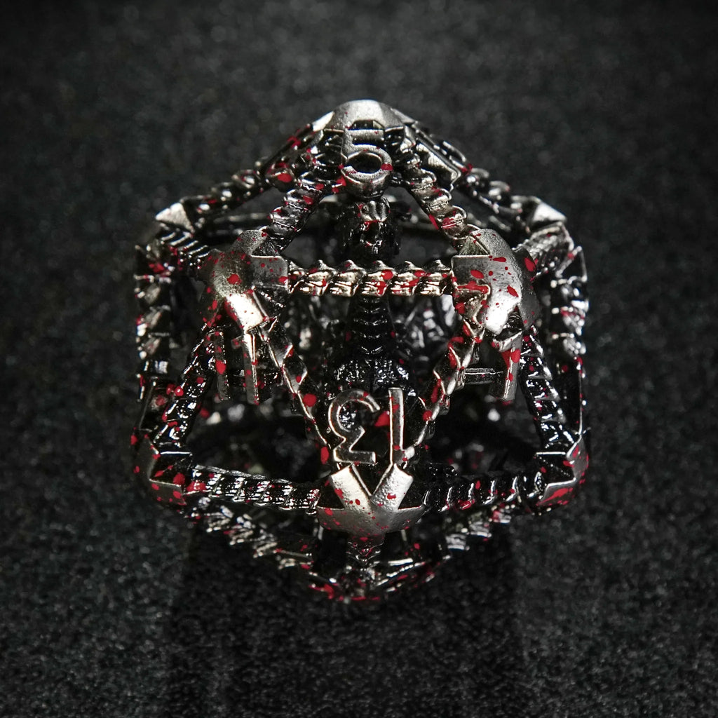 3D Metal  Flying Dragon Hollow D20 Polyhedron Dice 40mm 20 Sided Dice
