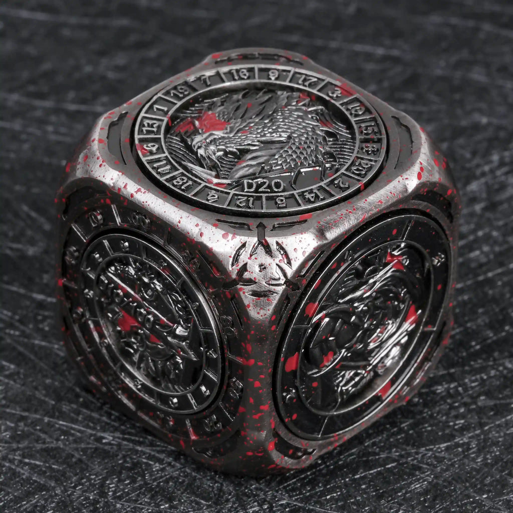 Kickstarter Dice -  7-in-1  Unique  Metal D6 Spinning Dice 2.0