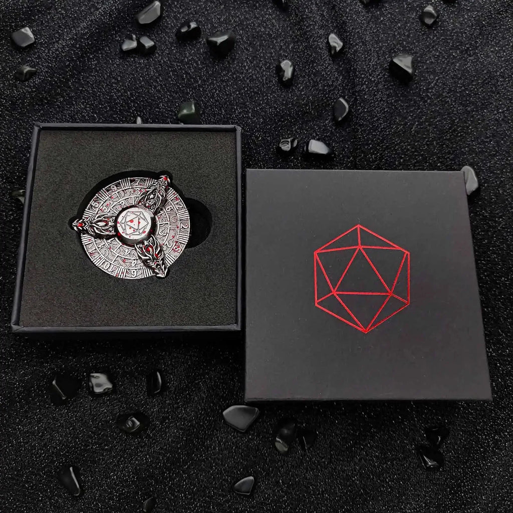 Unique Fidget Spinner Dice: Three Metal Dragon Head Cool DND Spin Roulette Dice