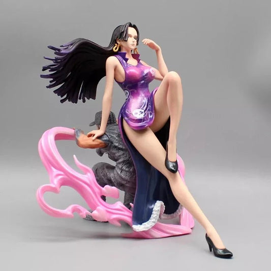 Boa Hancock One Piece Figurines, Empress Sitting on Marine Anime Figures 8 in