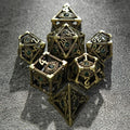 Bronze Emerald Dragon Eye Hollow Metal DND Dice Set