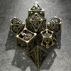 Bronze Emerald Dragon Eye Hollow Metal DND Dice Set