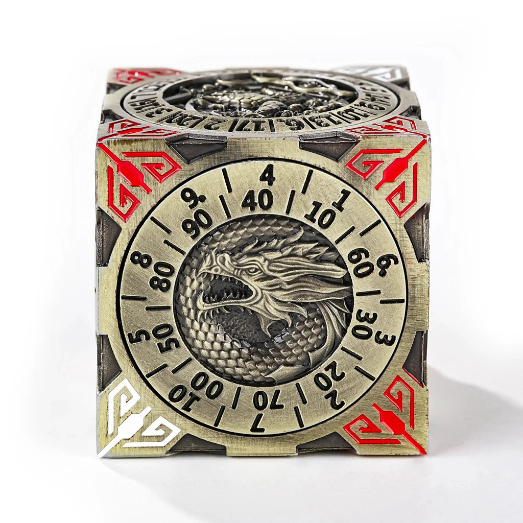 Cool Table Game Dice Spinner: 7-in-1 Metal Solid Cube Six-Sided Circular Spinning Roulette Dice