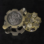 Unique dnd revolver dice set: 7 cool metal dnd bullet dice in the rotating revolver cylindrical magazine
