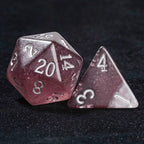 Dark Beer Resin DND Dice Set + Silver Font
