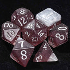 Dark Beer Resin DND Dice Set + Silver Font