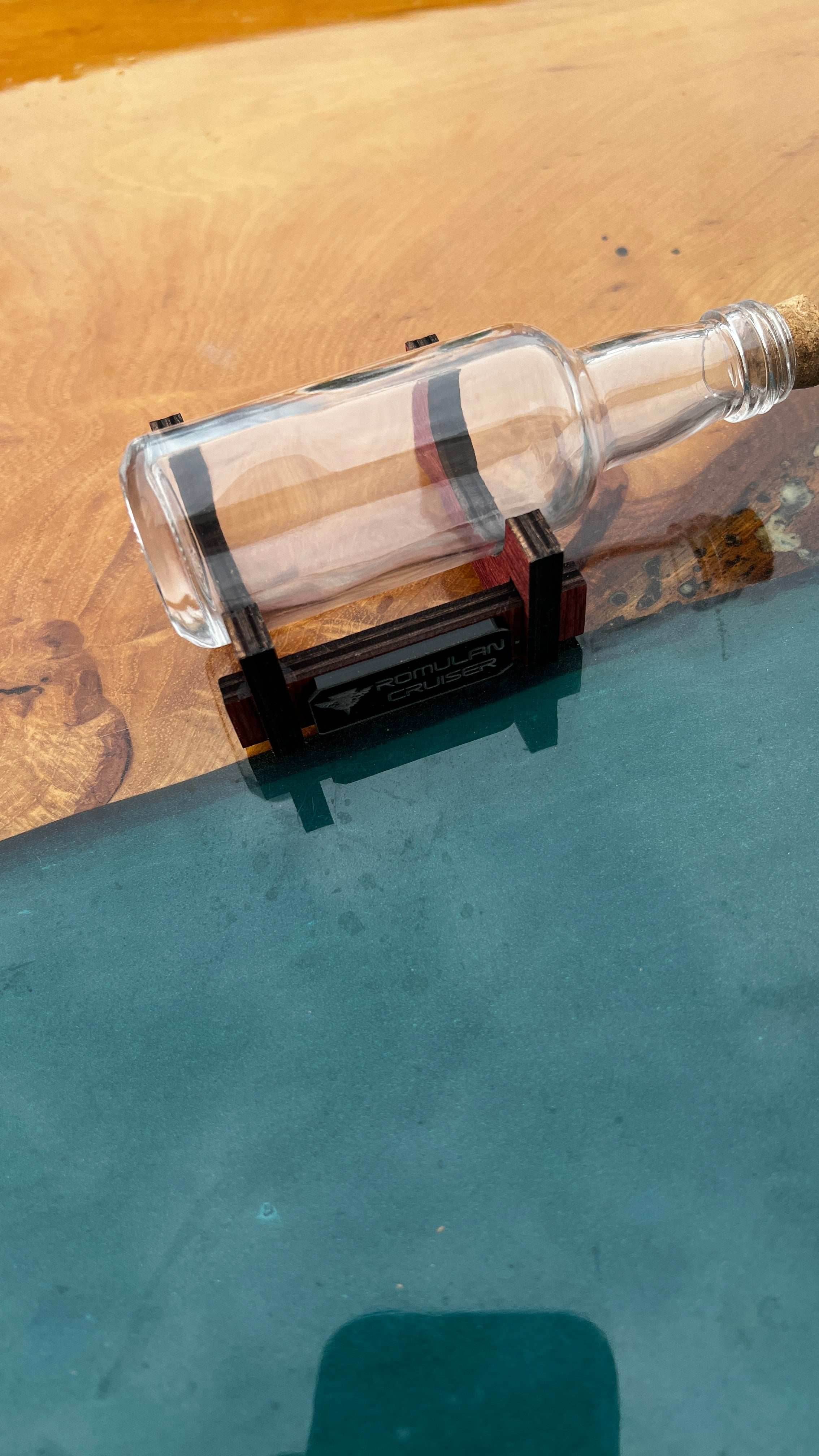 Star Trek Romulan Cruiser Cloaked in a Shot Bottle - 
