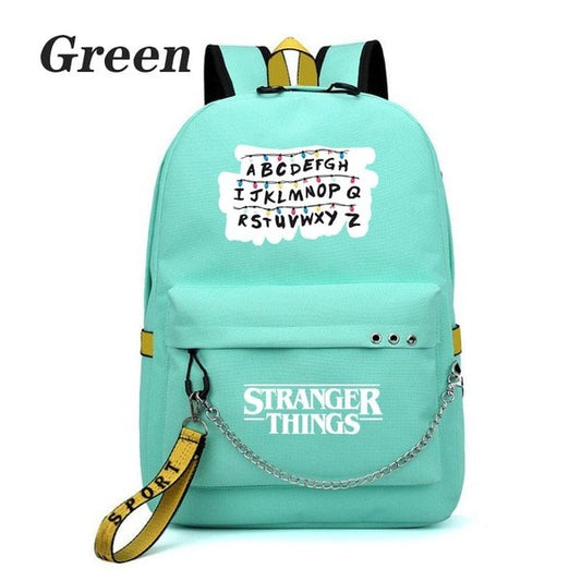 American TV Series Stranger Things Backpack USB Charging Backpack Student School Bag