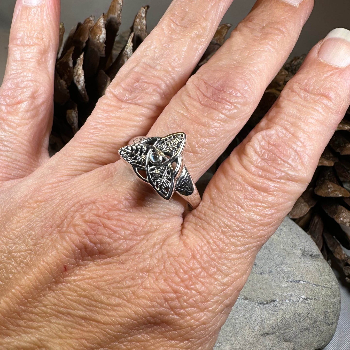 Oak Ash Thorn Moonstone Ring - 5